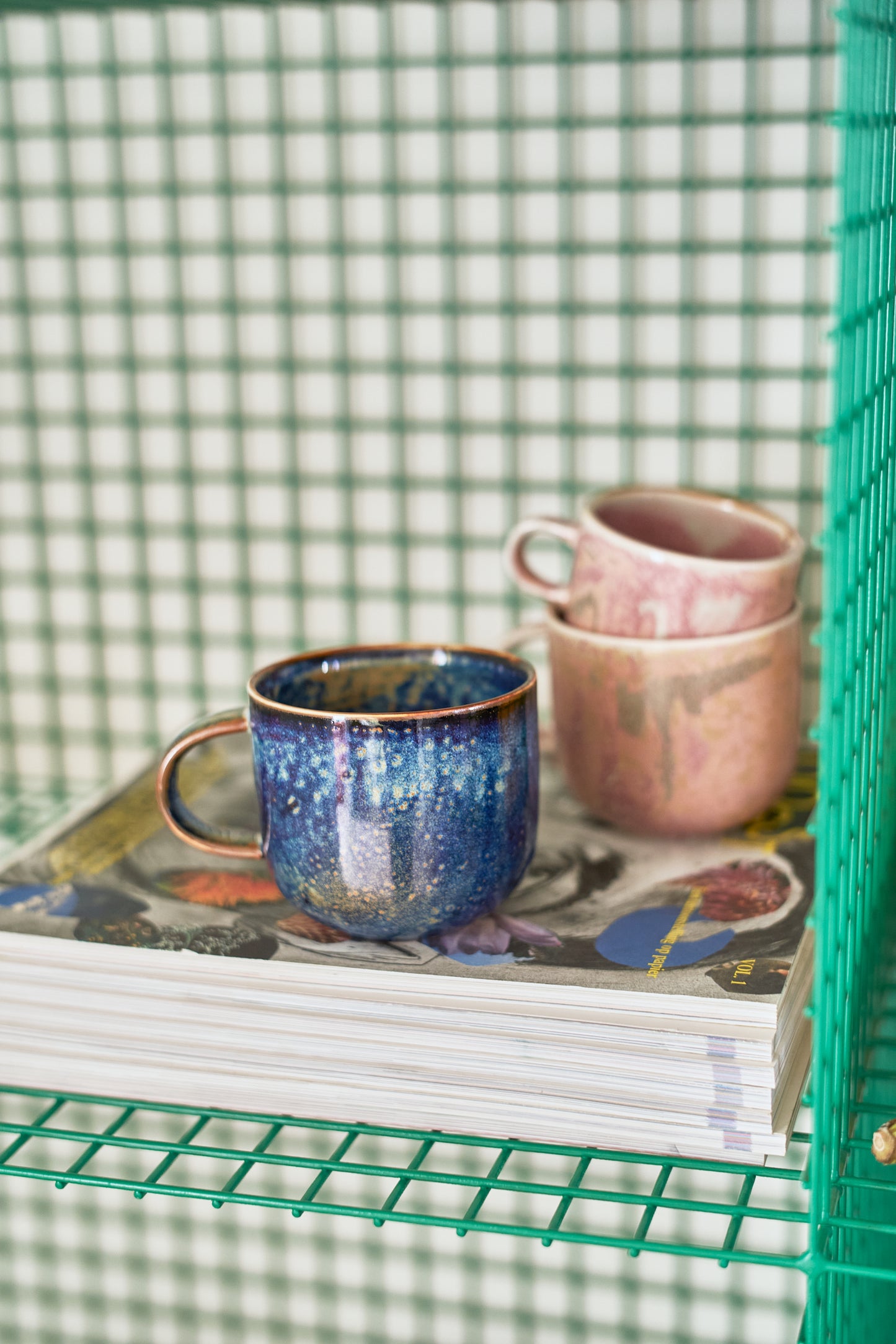 HKLIVING | 70s ceramics | Kaffibolli | Rustic blue