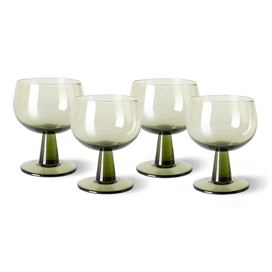 HKLIVING | The emeralds | Glös 4 saman | lág