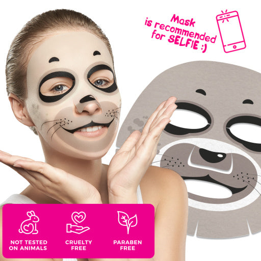 7DAYS | Andlitsmaski | Dýra | Animal Fabric Face Mask | HAPPY SEA CALF |
