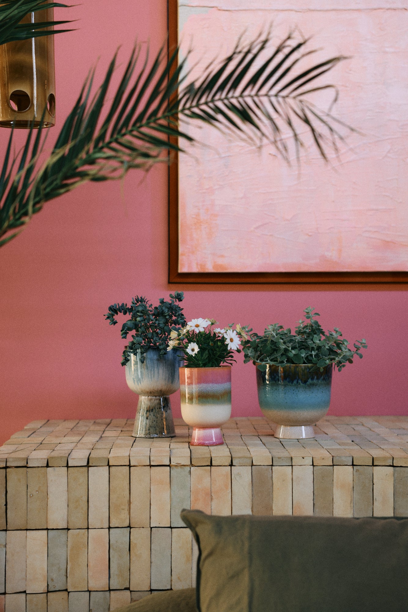 FORSALA | Lendir 29. Maí | HKLIVING | 70s Ceramics | Blómapottur | Glacier