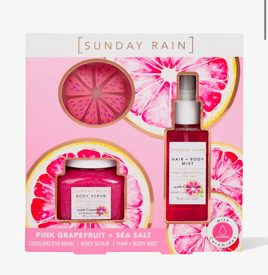 Gjafasett| Sunday Rain | Pink Grapefruit og sea salt Trio