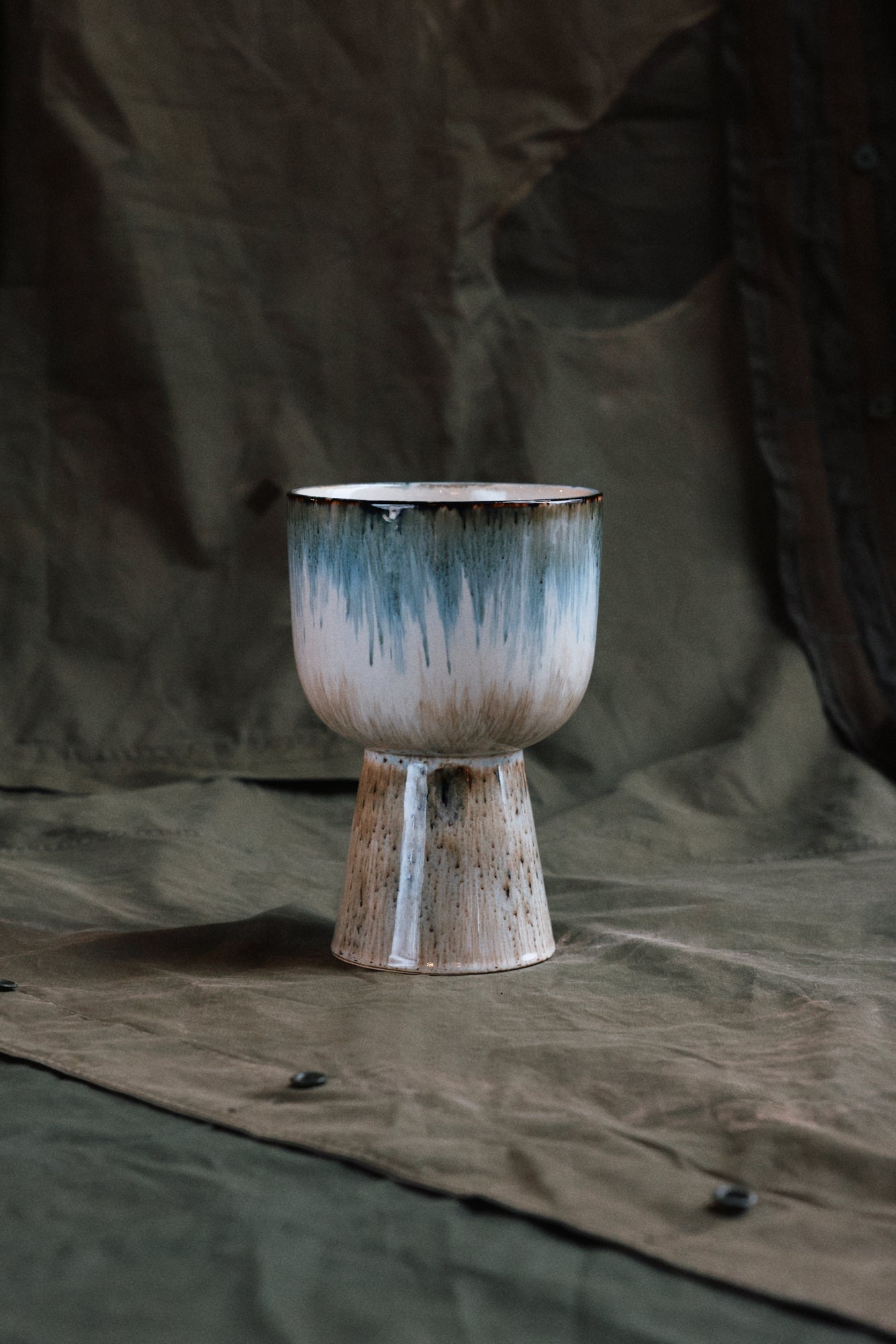 FORSALA | Lendir 29. Maí | HKLIVING | 70s Ceramics | Blómapottur | Glacier