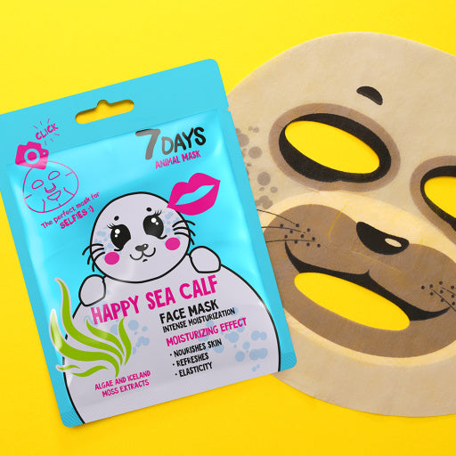7DAYS | Andlitsmaski | Dýra | Animal Fabric Face Mask | HAPPY SEA CALF |