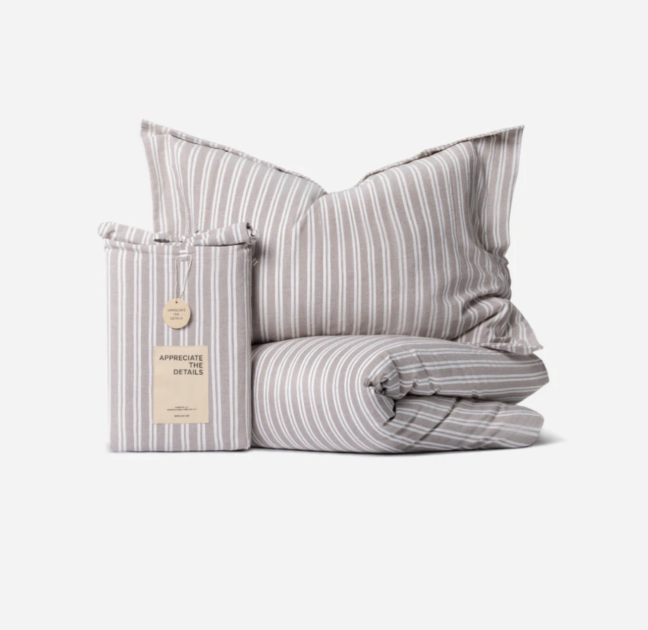 APPRECIATE THE DETAILS | Washed Cotton | Striped Moccha | Sængurverasett