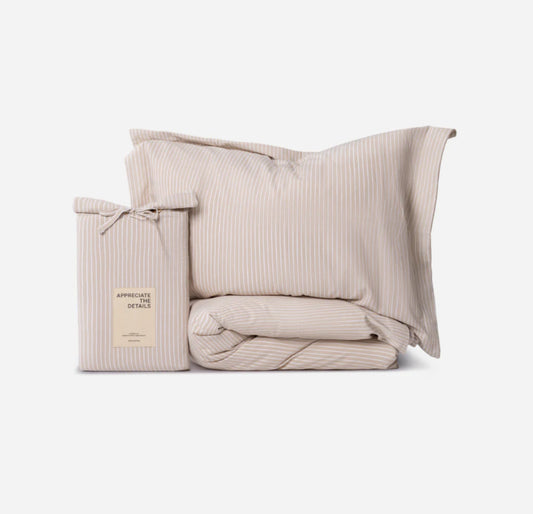 APPRECIATE THE DETAILS | Washed Cotton | Striped Cappuccino | Sængurverasett