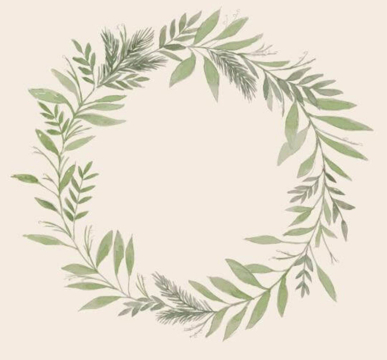 Servíettur | Grænn krans