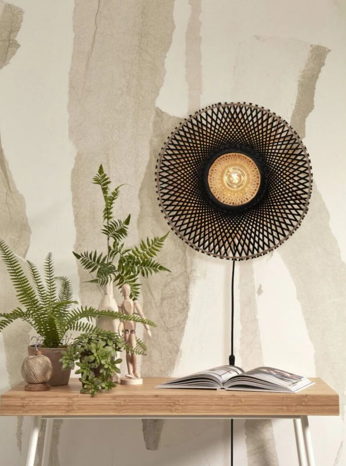 GOOD&MOJO | Veggljós |  Kalimantan 44cm | Svart