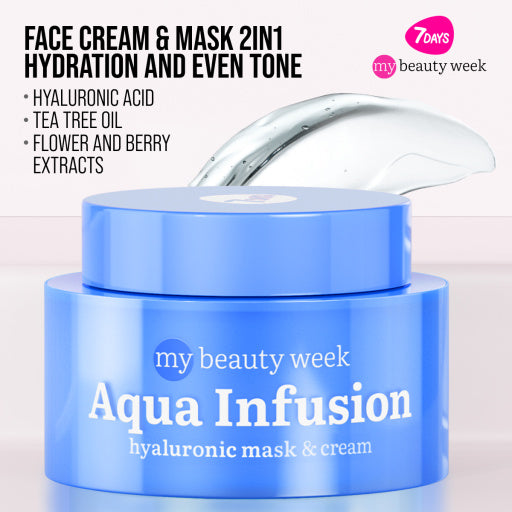7DAYS | Aqua Infusion | Andlitskrem Og Maski | Rakagefandi | Hýalúrónsýra