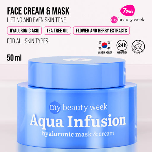 7DAYS | Aqua Infusion | Andlitskrem Og Maski | Rakagefandi | Hýalúrónsýra