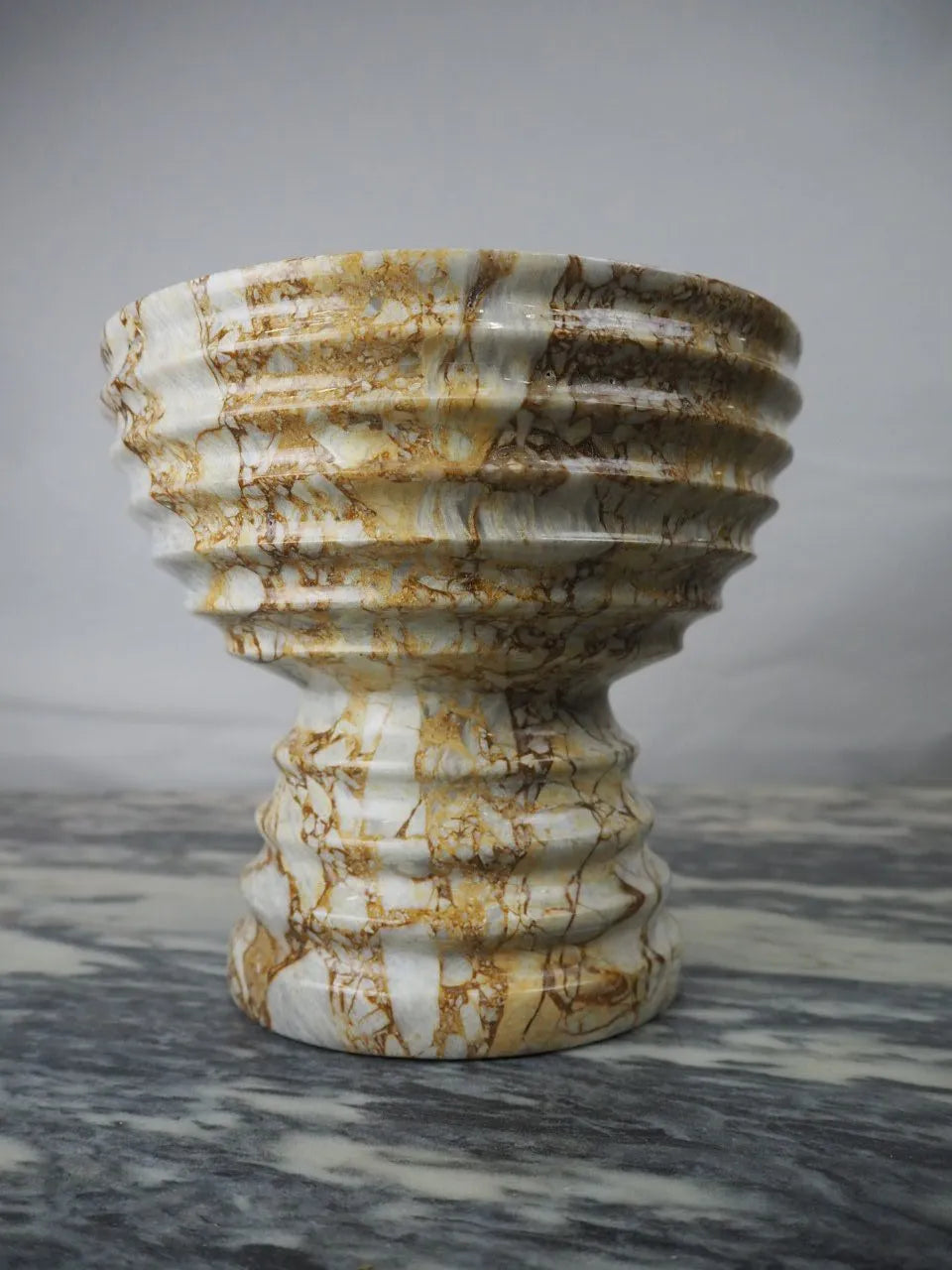 SEKLET | Marmari | Ribbed Pedestal bowl | Ribbed foot