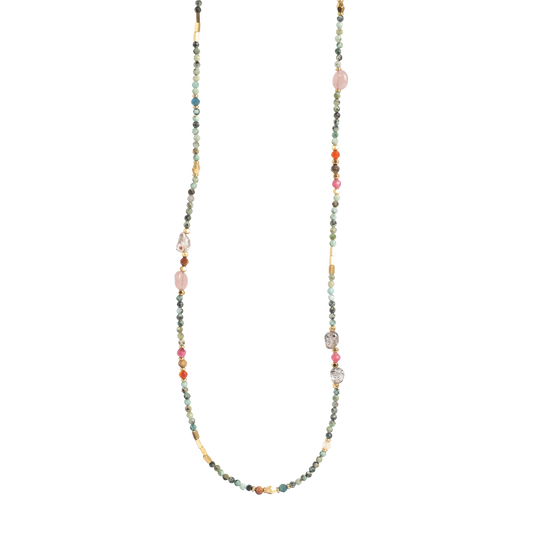 Hálsfesti| Happy life | Precious stone | Stál