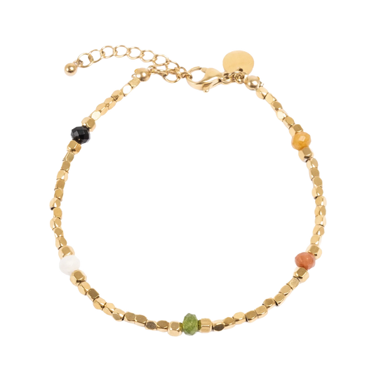 Armband| Happy life | Precious stone | Stál