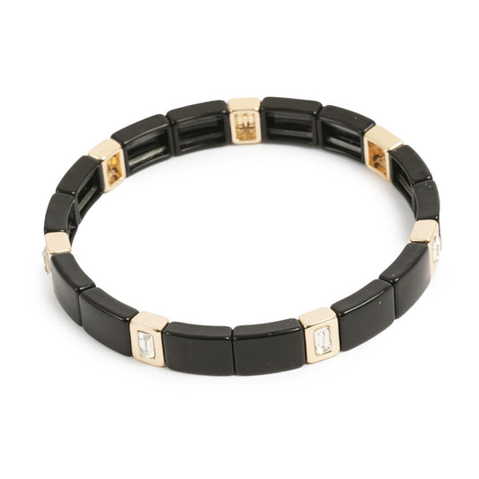 Armband - Svart og gull - Enamel Tiles
