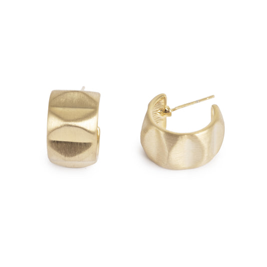 Eyrnalokkar | Steel satin| Gull 14k