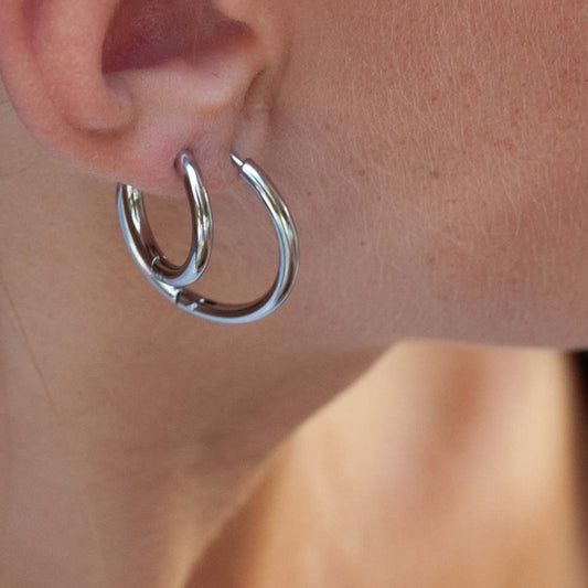 Eyrnalokkar | Steel Clean Hoops | 25 mm