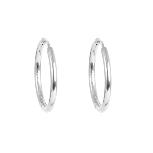 Eyrnalokkar | Steel Clean Hoops | 14 mm