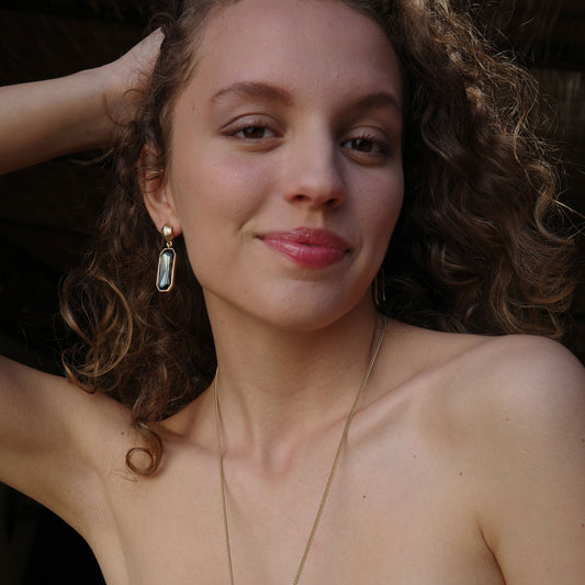 Eyrnalokkar | Grace | m grænum stein