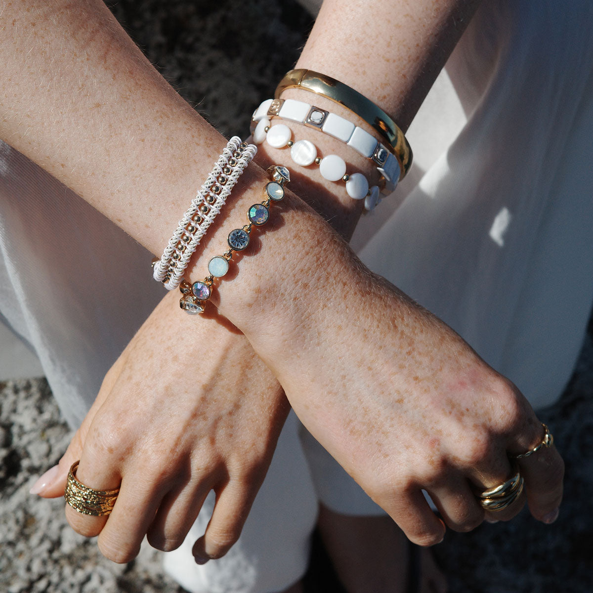 Armband | Solstice | Gull m steinum