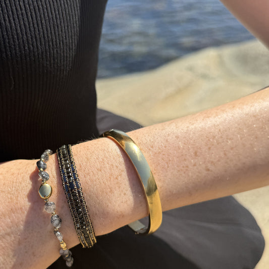 Armband | obsidian | Stál