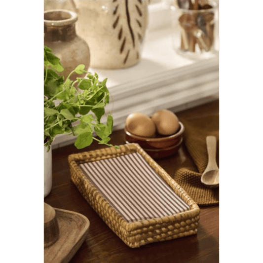 Servíettur | Brúnröndóttar