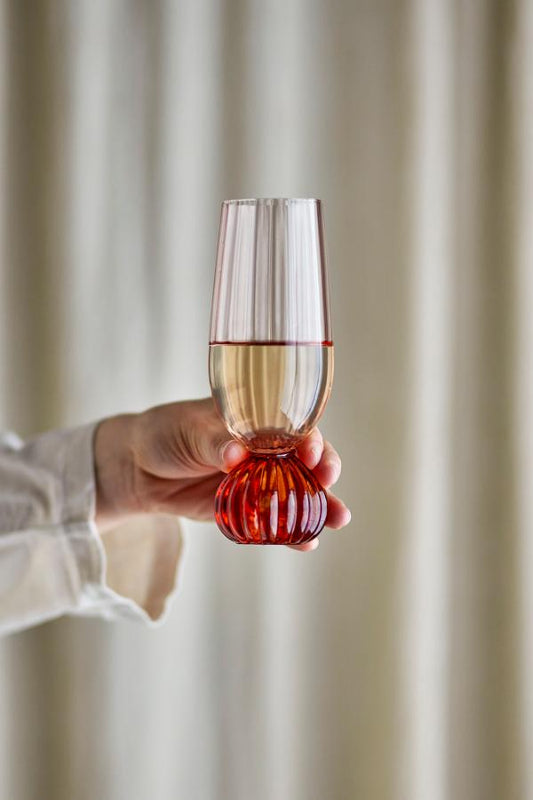 Bloomingville | Taurin kampavínsglas | Rautt