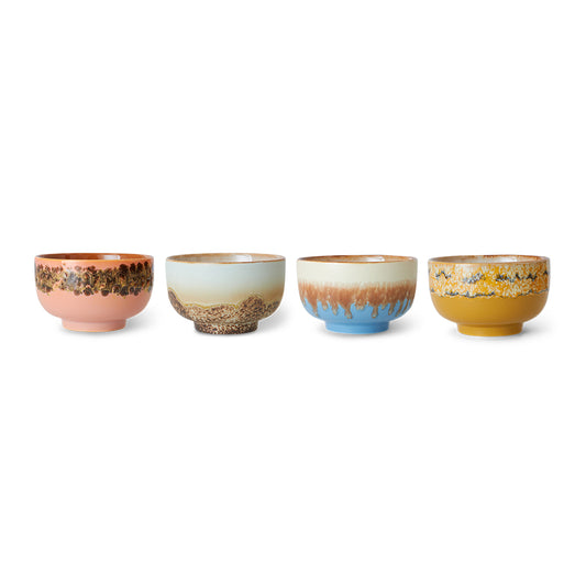 HKLIVING | 70s ceramics | Núðlu skálar | Seabreeze | 4 saman
