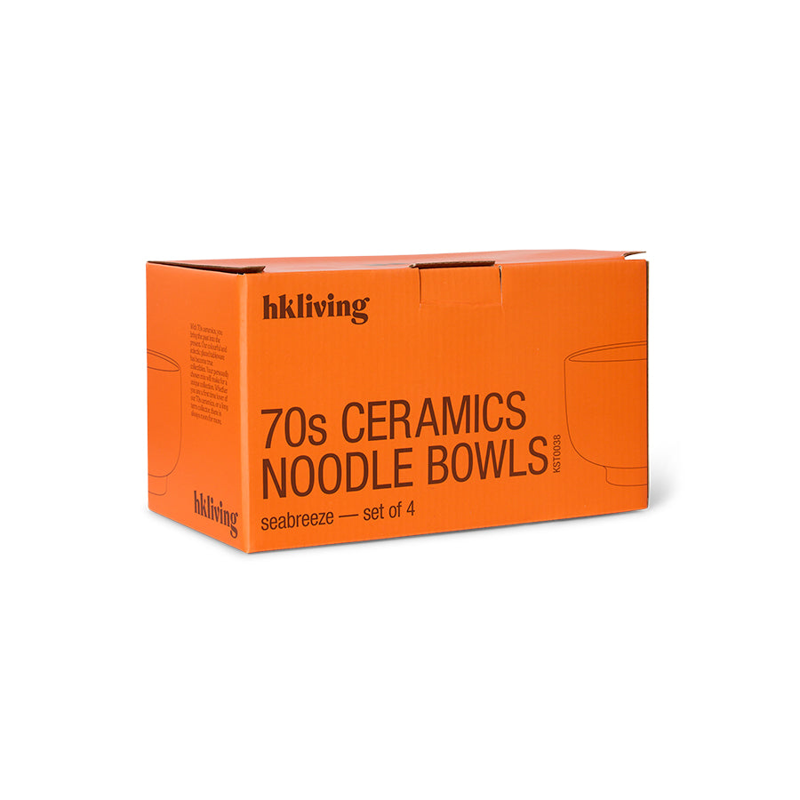 HKLIVING | 70s ceramics | Núðlu skálar | Seabreeze | 4 saman