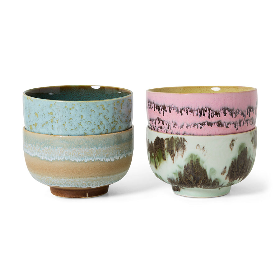 HKLIVING | 70s ceramics | Núðlu skálar | Dada | 4 saman