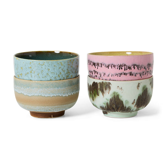 HKLIVING | 70s ceramics | Núðlu skálar | Dada | 4 saman