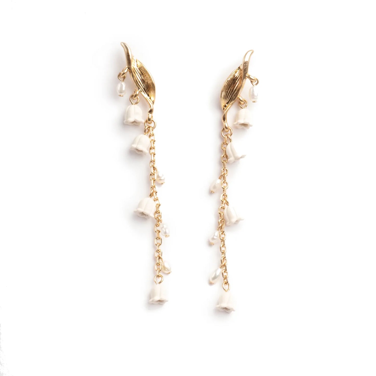 Eyrnalokkar Hangandi | Lilies & Pearls | Gull