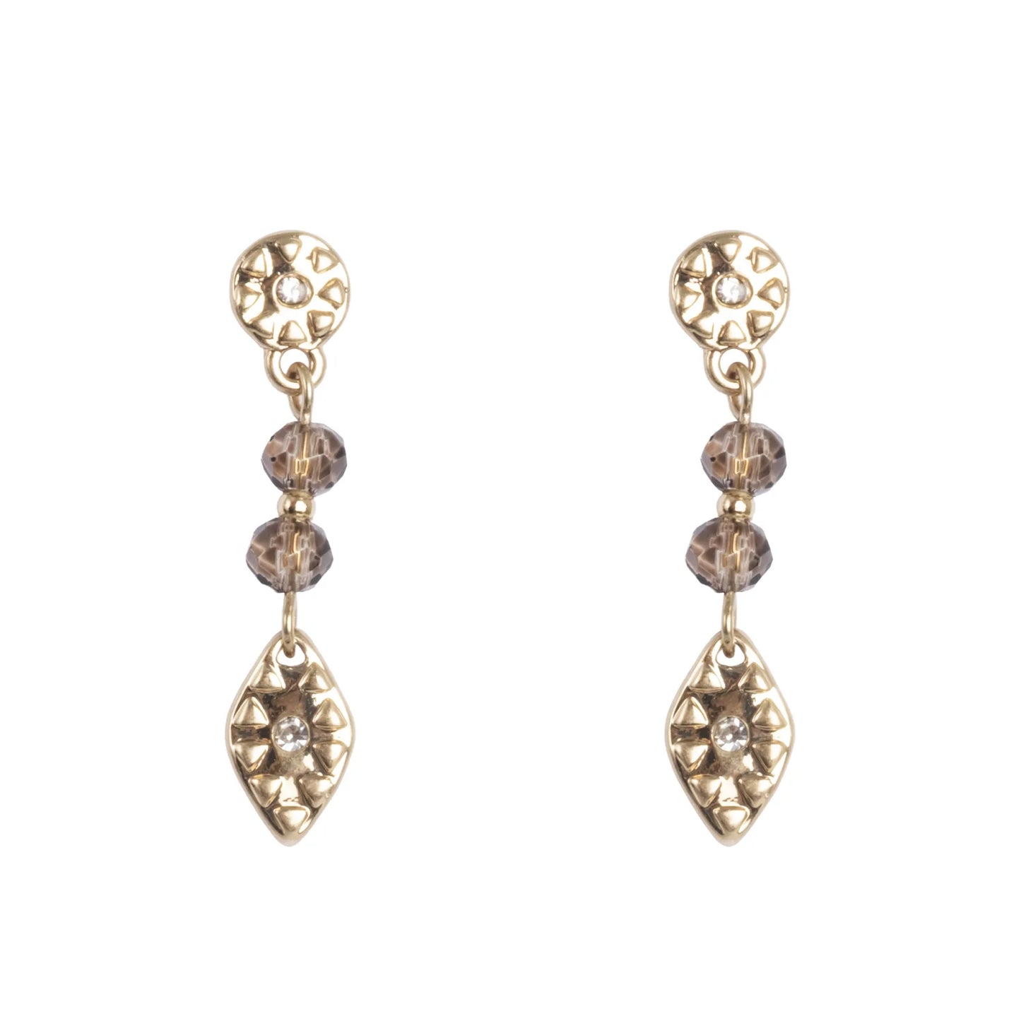 Eyrnalokkar Hangandi | Bohemia | Smokey Quartz | Gull