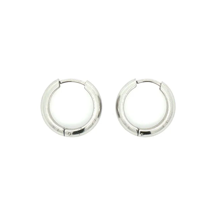 Eyrnalokkar | Steel Hoops | Silfur
