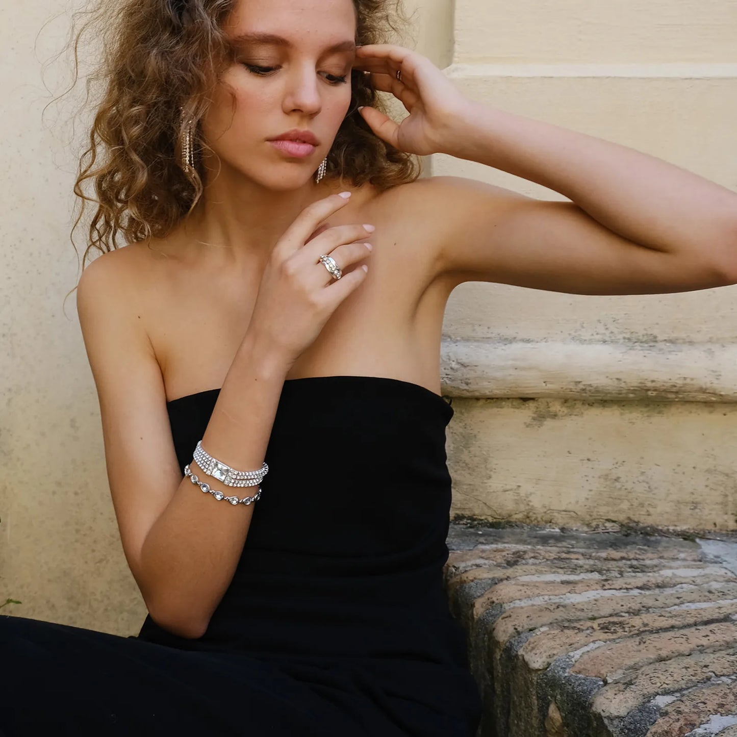 Armband | Sparkling Drops | Silfur