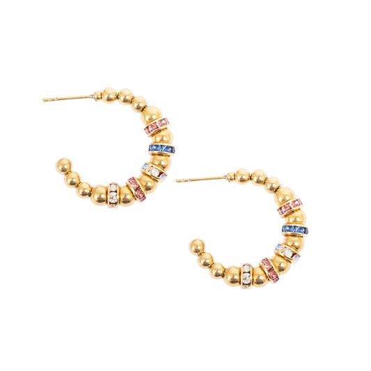 Eyrnalokkar | Tone Damli | Gullhringir m/steinum