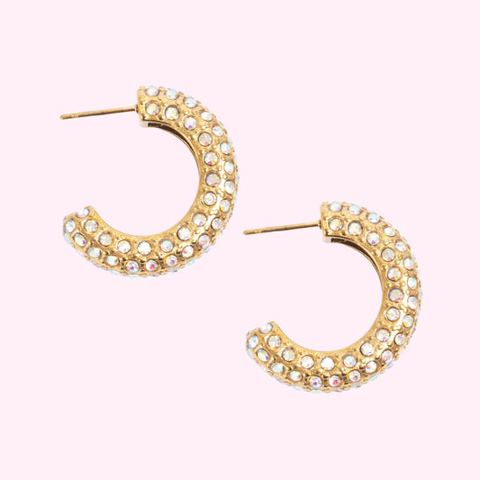 Eyrnalokkar | Tone Damli | Gullhringir m/steinum