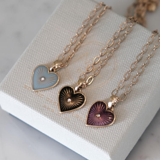 Hjartanisti - Blátt - Vintage Enamel