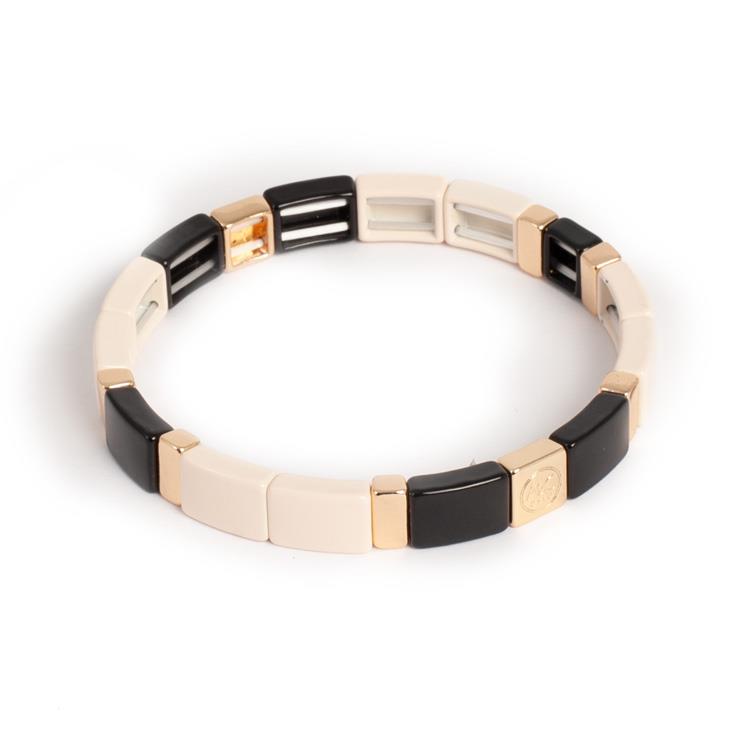 Armband - Hvítt - Enamel Tiles | 17 cm