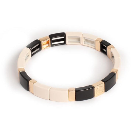 Armband - Hvítt - Enamel Tiles | 17 cm