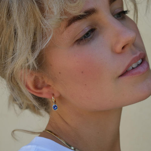 Eyrnalokkar - Tanzanite- Swarovski