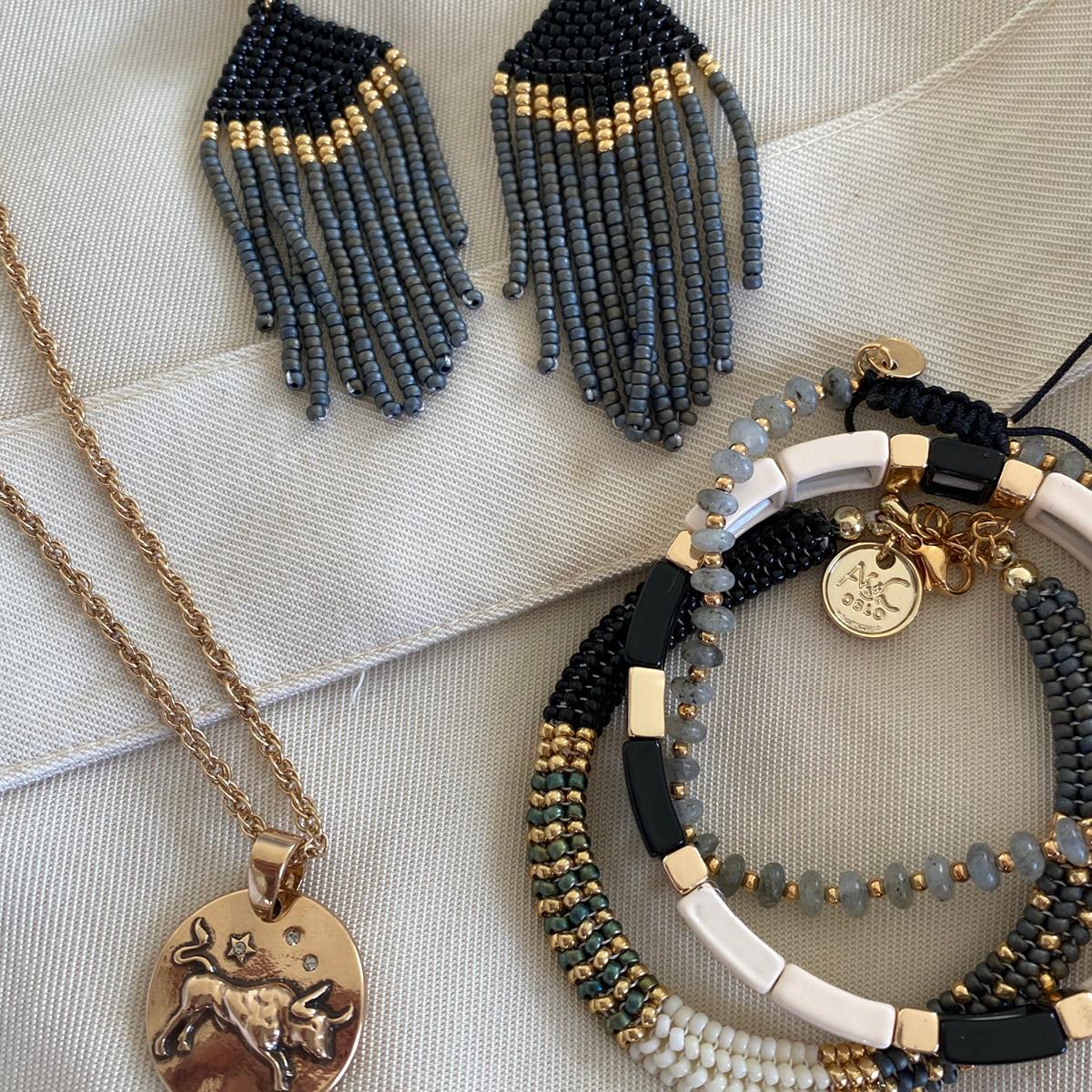 Armband - Hvítt - Enamel Tiles | 17 cm