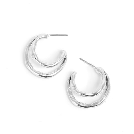 Eyrnalokkar - Silfur- Sculptured